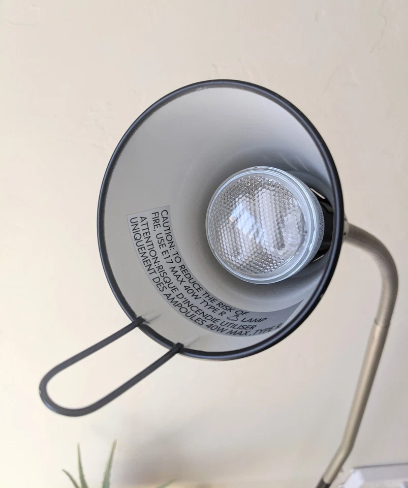 Lámpara de pie vintage Ikea Kvart cuello de cisne negra diseño Hagberg  Foto 3 de 4