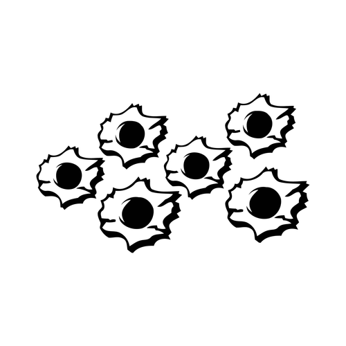 Bullet Holes 6 pack Made in USA Multiple Color Options & Sizes Avail Cars-6+yrs - Picture 51 of 84