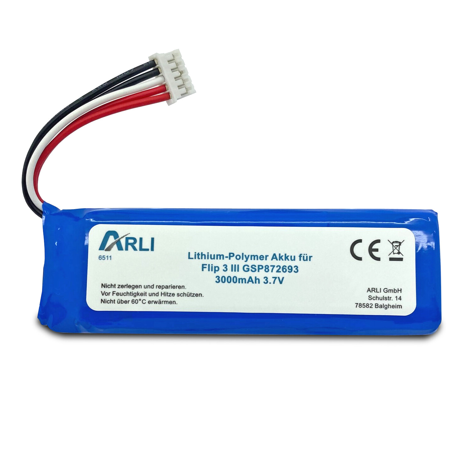 Thumbnail - Akku Für Jbl Flip 3 Iii Gsp872693 3000 Ma 3,7 V Ersatz Flip3 Batterie