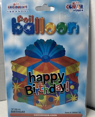 Happy Birthday Balloon by Kaleidoscope, 18'', Round Shape, Foil, Brand New