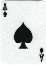Ace of Spades Patch Embroidered Playing Card on Felt Iron on Sew on
