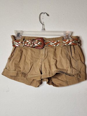 Vintage Hollister Women's Khaki Shorts Size and Gold/Brown
