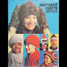Vtg Bernat No 231 "Hats, Scarves Mittens" Access to Knit/Crochet for All 1977