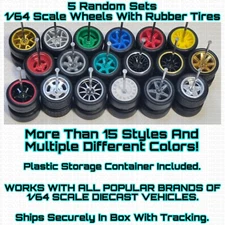 Real Rider Wheels Rubber Tires 5 RANDOM Sets For 1/64 Scale Hot Custom