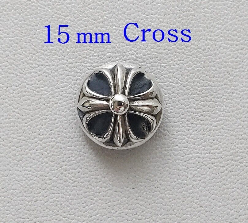 925 STERLING SILVER CROSS CONCHO SNAP BUTTON STUD LEATHER 925 STERLING SILVER CROSS CONCHO SNAP BUTTON STUD LEATHER