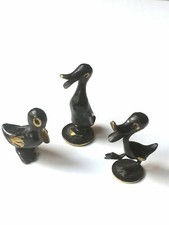 R. Rohac, K. Hagenauer: 3 Enten, Miniatur Figuren Messing lackiert, mid century 
