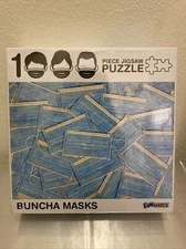 NEW Funwares Buncha Face Masks-1000 Piece Jigsaw Puzzle