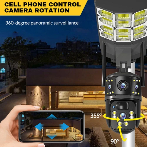 Sistema de cámara de seguridad para el hogar con batería solar inalámbrico WiFi exterior panorámica/inclinable - Foto 4 de 15