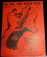 MOULIN ROUGE WHERE IS YOUR HEART JOHN HUSTON ZSA ZSA SHEET MUSIC SM6