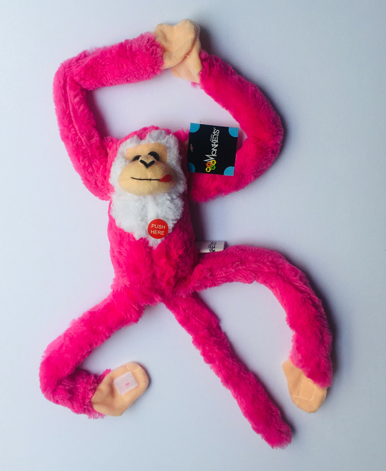 26" Plush Hanging Monkey STUFFED ANIMAL monkeys Hook Loop HANDS GIFT