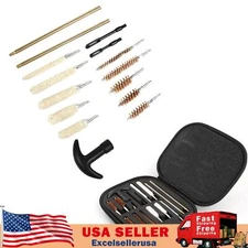 16pcs Pistol Gun Cleaning Kit Universal For .22 38 40 44 45 357 cal 9mm Hand UE