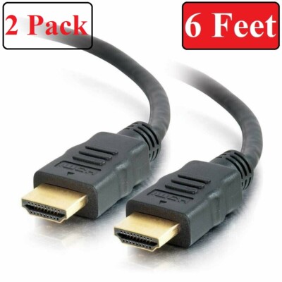 2 PACK PREMIUM ULTRA HDMI CABLE 2.0 HDTV UHD Ethernet 4K 2K 3D Audio Return 6FT