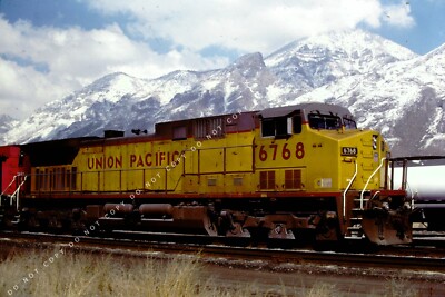 UP #6768 UNION PACIFIC TRAIN SLIDE - PROVO, UTAH Snowy Mountains   