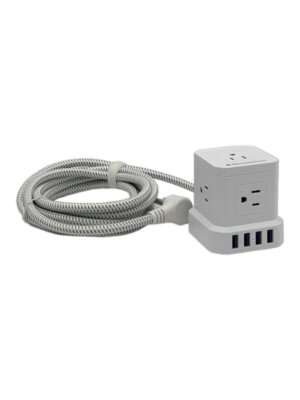 Tech Impressions Power Strip Cube with 5 AC Outlets & 4 USB Ports