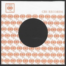 CBS white with orange logo REPRODUCTION RECORD COMPANY SLEEVES - pack of 10 