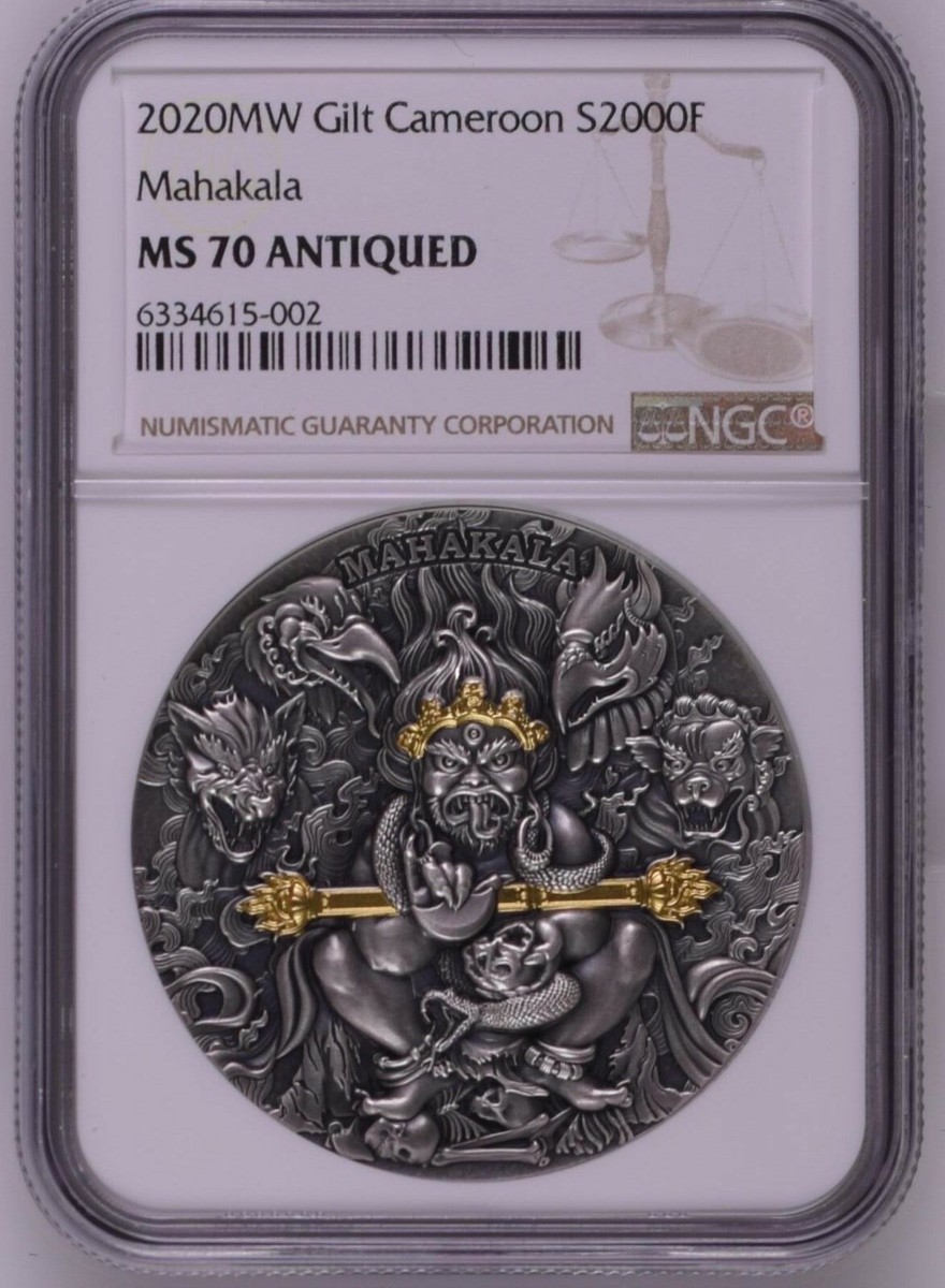 イタリア海軍 マエストラーレ(F570) メダル NGC MS70 Cameroon 2020 Mahakala Gilt Silver Coin 2oz 2000
