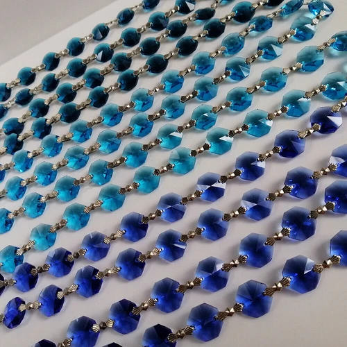 22Yard 14mm Crystal Octagon Bead 3Color Sliver Bowtie Chain Chandelier Party DIY - Picture 7 of 21