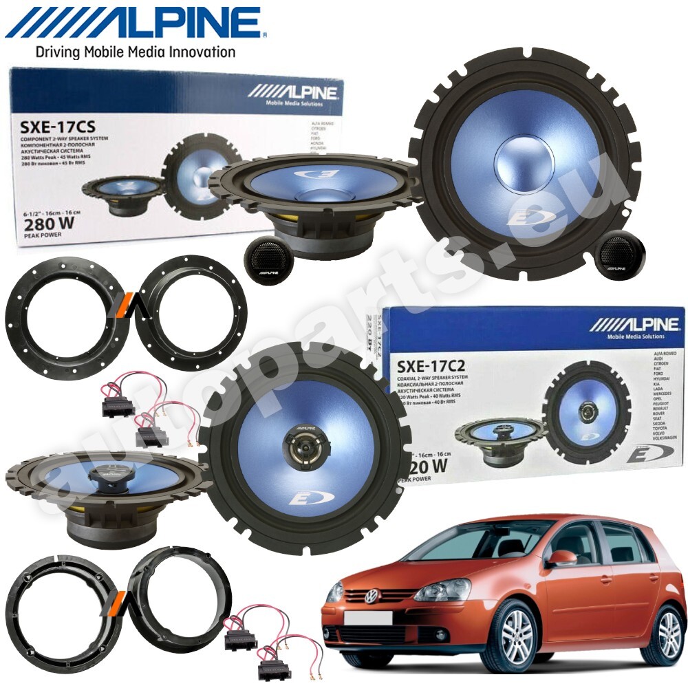 Kit Alpine 6 Altoparlanti Golf 5: Bassi Potenti e Alti Definiti