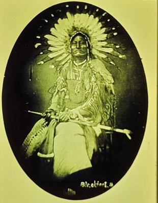 #ad Sioux Warrior Red Plume Blackfoot Native American Tribe Photo Slide Vtg $19.20