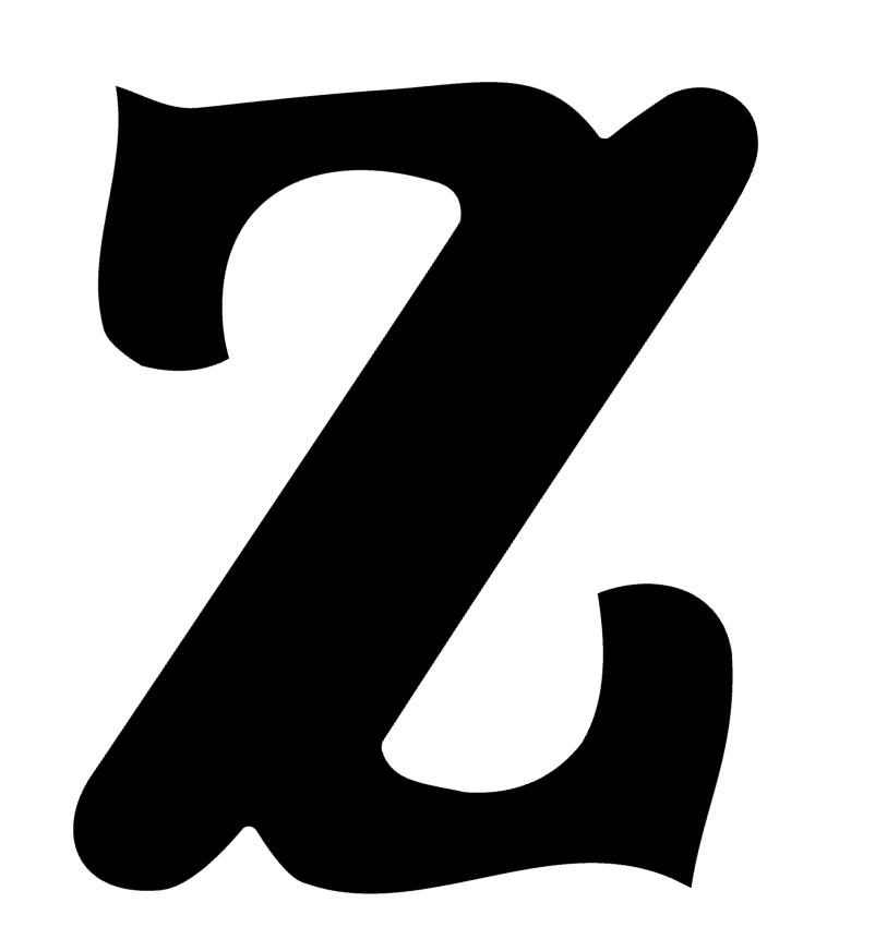 Z Monogram Letter Initial Shoppe Font Vinyl Decal Sticker a1191