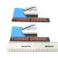 Yoaoo 2Pack OEM Cummins Turbo Emblem Badges Compatible with 2500 3500 Chrome