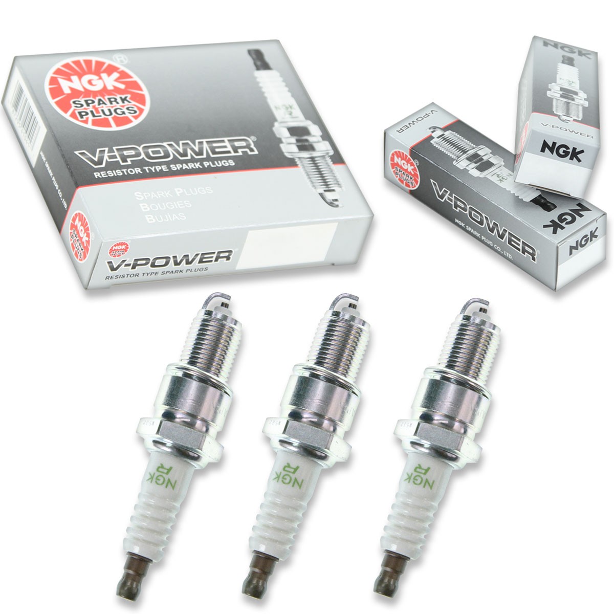 3 pcs NGK V-Power Spark Plugs for 1980-1982 Suzuki SJ410 1.0L L3 - Engine xy
