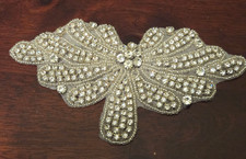 Rhinestone Wing Applique Costume Decor Approx 6 3/4" x 3 3/4" Patch Sew on