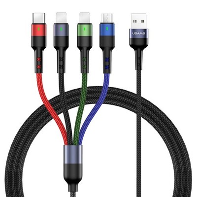 2Pack Multi Charging Cable Charger Cord Nylon Braided 10ft/3m 4 in 1 USB Adap...