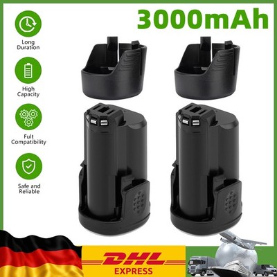 2stk 3.0Ah 10.8V/12V Li-ion Akku für Bosch BAT411 BAT412 GSR GWI GSA GDR GMF