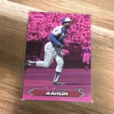 Hank Aaron #39 Pink Parallel Braves MLB Baseball Card Topps 2024 Stadium Club