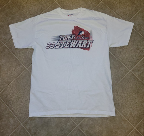 Tony Stewart #33 2006 NASCAR Busch Series White T-Shirt For Men Size L