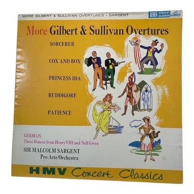 HMV Gilbert & Sullivan Overtures LP Vinyl Record Sir Malcolm Sargent Vintage