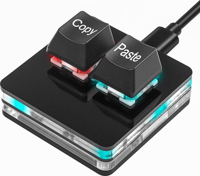 USB Mini 2 Tasten Tastatur 2 Tasten Kopieren Einfügen Tastatur OSU Keypad HotSwap Einhand oder