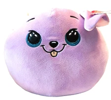 Ty - 10" Squish-a-Boos - Bitsy - Purple Dog - Cushion Pillow Plush - Tag