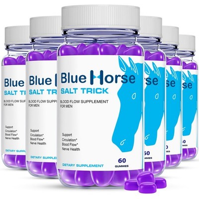 ( 6 Pack ) Blue Horse Salt Trick - Our Best Blood Flow Gummies for Men