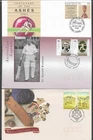 CRICKET MEMORABILIA  2 X FIRST DAY COVERS + 1 PRE-STAMPED ENVELOPE AUSTRALIA