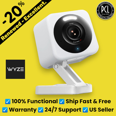   Wyze - Cam V4 2.5k QHD WiFi Indoor/Outdoor Wired Security Camera Color Night  