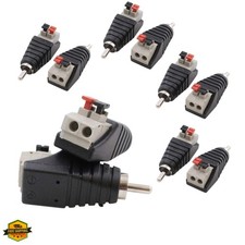 10-Pack Speaker Wire Cable to Audio Male RCA Connector Adapter Plug Jack
