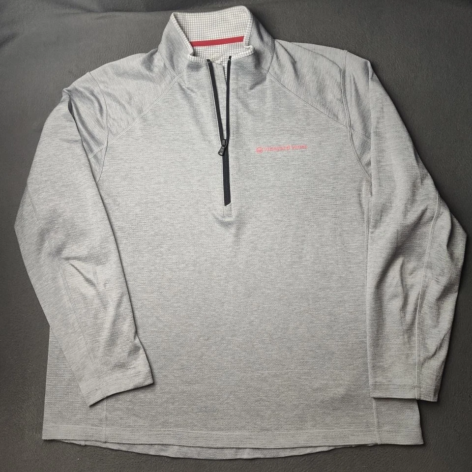 Vineyard Vines Sweater Mens XL Gray Performance Quarter Zip Pullover Long Sleeve - Image 2 of 4