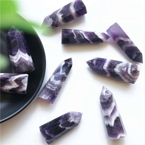 30-50mm Natural Dreamy Amethyst Quartz Crystal Point Wand Healing Stone Obelisk - Picture 8 of 9