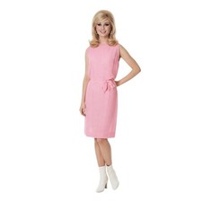 VTG 1950s R K Originals Pink Organza Pleated Pencil Dress Barbiecore S