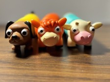 Battat Barn Buddies Set Of 3 Cow,Dog,Horse Sensory Toy Stretches Elongated