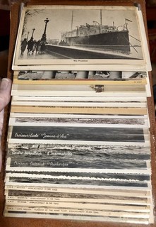 GRANDE lotto di 39 cartoline RPPC non spedite seconda guerra mondiale navi da guerra inglesi/francesi/statunitensi