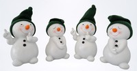 "4 StüCk Schneemann Figuren GrüN 15Cm Weihnachten Deko Dekofigur Winterdeko"
