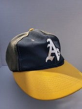 Vintage Oakland A's Baseball Cap Mesh Snapback Hat With Green Rope. Some Fade