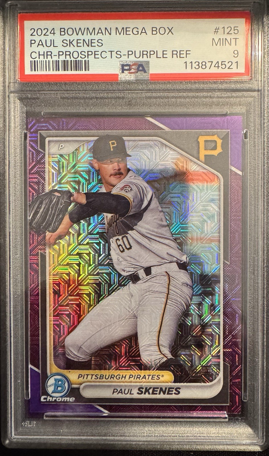 2024 Bowman - Chrome Prospects Paul Skenes #BCP-125 Purple Refractor /250 (RC)