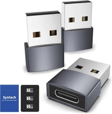 USB C Female to USB Male Adapter Pack of 3 [Travel Must Haves, Aluminum] USB C t