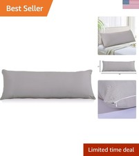 Fade Resistant Microfiber Body Pillow Case 21"x54" - Classic Silver Grey