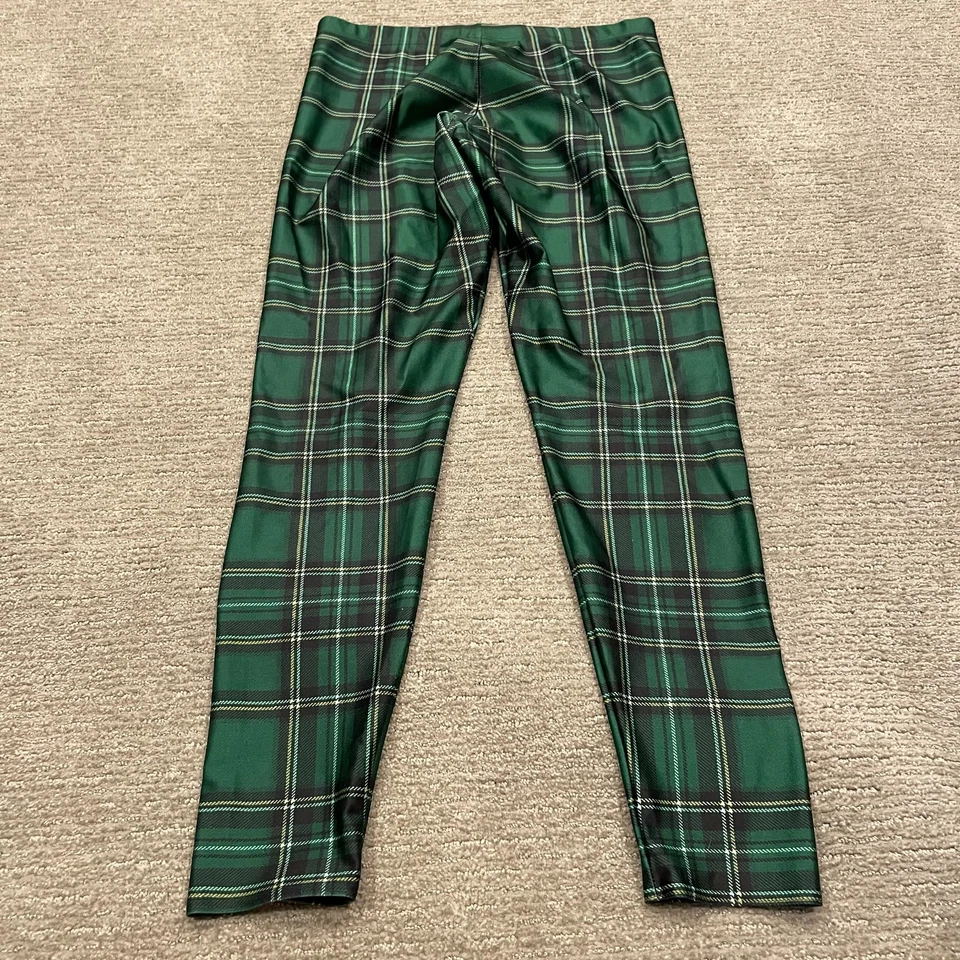 Blackmilk Leggings Womens XL Green Tartan Plaid Scottish Irish Stretch Skinny - Image 2 of 4
