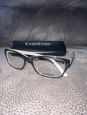 NEW BEBE BB5075 001 JET BLACK AUTHENTIC DESIGNER FRAMES EYEGLASSES 52-17